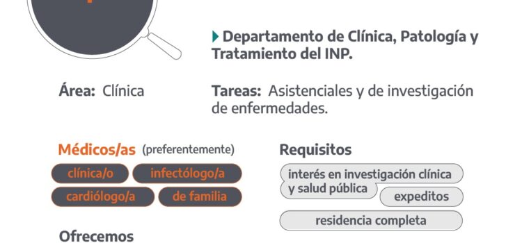 Búsqueda de médicos/médicas para incorporarse al INP Dr. Mario Fatala Chaben- ANLIS